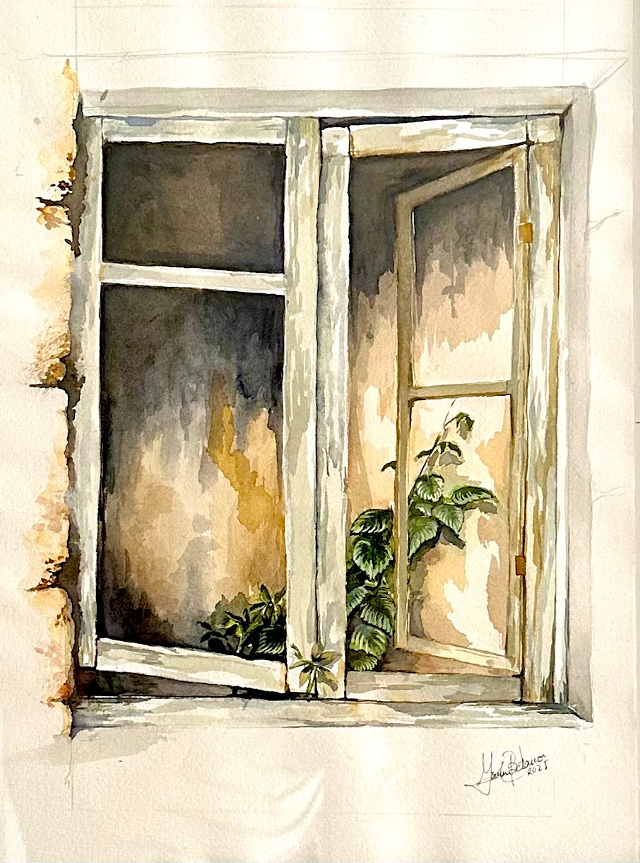 Ruinas de Erjos – Acuarela original inspirada en Tenerife