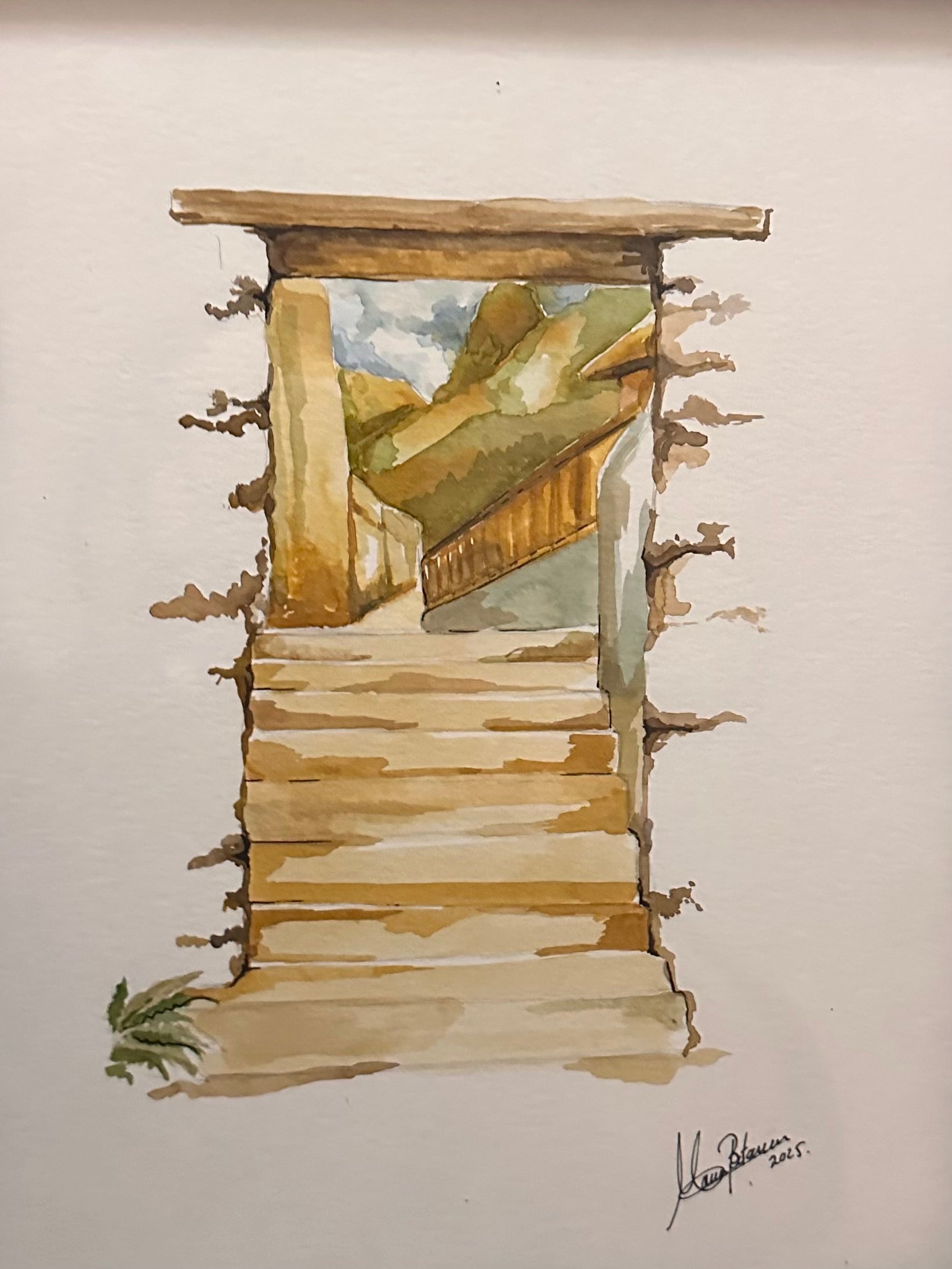 Umbral – Acuarela original de arquitectura tradicional