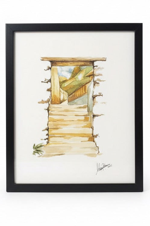 Umbral – Acuarela original de arquitectura tradicional