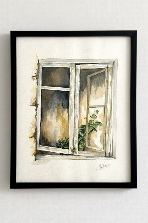 Ruinas de Erjos – Acuarela original inspirada en Tenerife